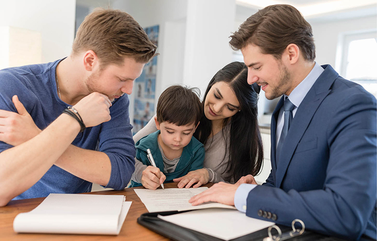 Family planning with their financial advisor